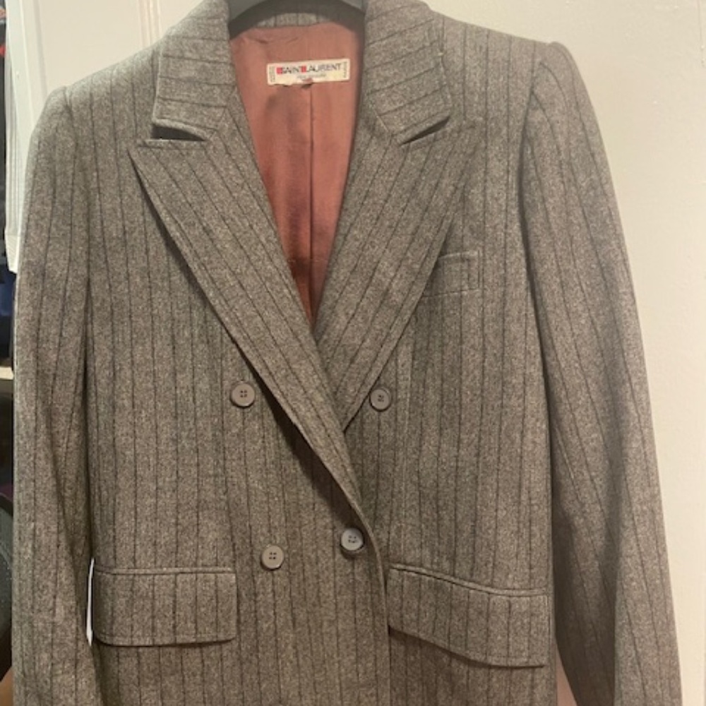 YSL women's double-breasted pinstripe blazer - Euro Size 38 = US 6